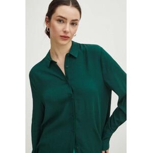 Košile Medicine dámská, zelená barva, regular, s klasickým límcem