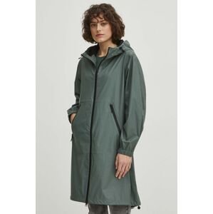 Nepromokavý kabát Medicine dámský, zelená barva, přechodný, oversize