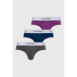 Spodní prádlo Calvin Klein Underwear 3-pack pánské, fialová barva, 000NB2379A