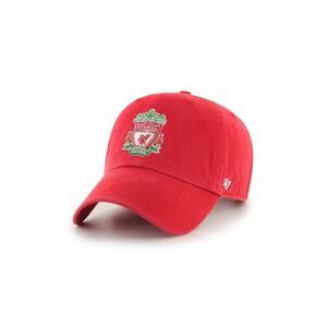 Bavlněná baseballová čepice 47brand Liverpool FC červená barva, s aplikací, EPL-RGW04GWS-RDB