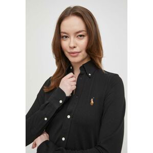 Bavlněná košile Polo Ralph Lauren černá barva, regular, s klasickým límcem, 211924258
