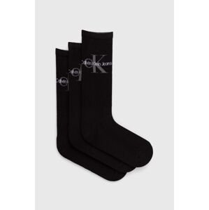Ponožky Calvin Klein Jeans 3-pack pánské, černá barva, 701220514
