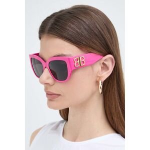 Sluneční brýle Balenciaga dámské, růžová barva, BB0323SK