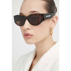 Sluneční brýle Balenciaga dámské, hnědá barva, BB0330SK