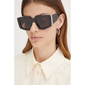 Sluneční brýle Alexander McQueen dámské, hnědá barva, AM0446S