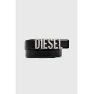 Kožený pásek Diesel B-DIESEL RIVETS BELT dámský, černá barva, X09790.P6364
