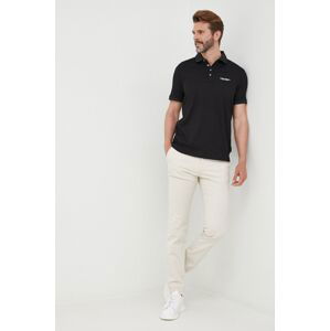 Bavlněné polo tričko Armani Exchange černá barva, s potiskem, 8NZF80 Z8H4Z NOS