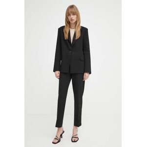 Kalhoty 2NDDAY Anny - Attired Suiting dámské, černá barva, přiléhavé, high waist, 2000162119