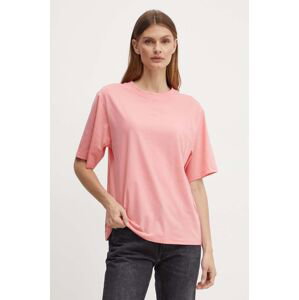 Bavlněné tričko Boss Orange růžová barva, 50523256