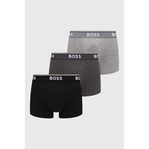 Boxerky BOSS 3-pack pánské, šedá barva, 50475274