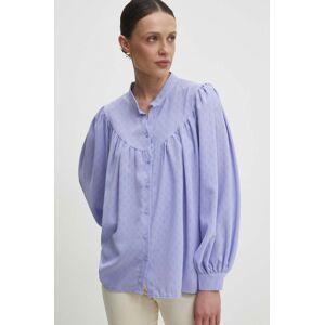 Košile Answear Lab dámská, fialová barva, relaxed, se stojáčkem
