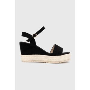 Espadrilky Answear Lab černá barva, na klínku