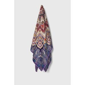 Šátek s hedvábím Answear Lab fialová barva