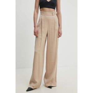 Kalhoty Answear Lab dámské, béžová barva, široké, high waist