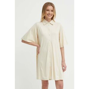 Bavlněné šaty Bomboogie béžová barva, mini, oversize, AW8488TJOR4