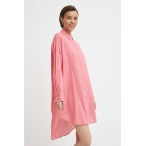 Bavlněné šaty Mos Mosh růžová barva, mini, oversize