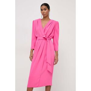 Šaty Nissa růžová barva, midi, RC14938