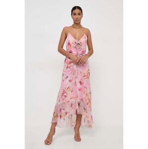 Šaty Nissa růžová barva, maxi, RC14708