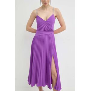 Šaty Nissa fialová barva, midi, RS14816
