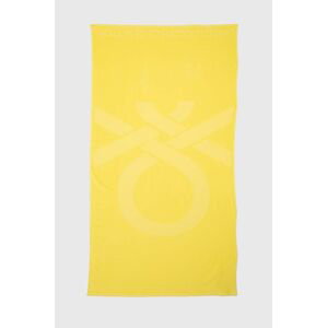 Bavlněný ručník United Colors of Benetton žlutá barva