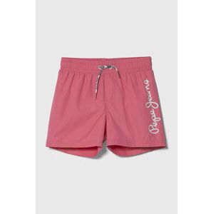 Dětské plavkové šortky Pepe Jeans LOGO SWIMSHORT růžová barva
