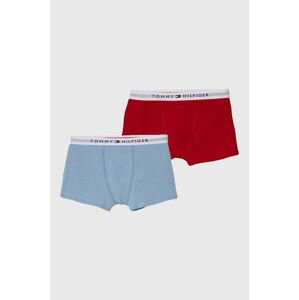 Dětské bavlněné boxerky Tommy Hilfiger 2-pack červená barva