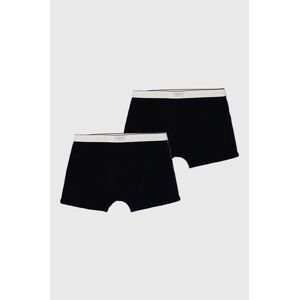 Dětské bavlněné boxerky Tommy Hilfiger 2-pack tmavomodrá barva