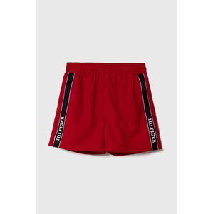 Dětské plavkové šortky Tommy Hilfiger červená barva