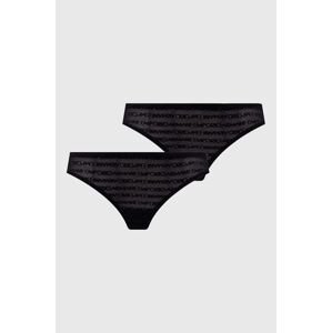 Tanga Emporio Armani Underwear 2-pack černá barva, průhledné