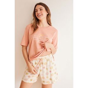 Bavlněné pyžamo women'secret WEEKLY SUNSHINE růžová barva, bavlněná, 3597371