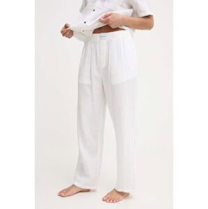 Bavlněné pyžamové kalhoty Calvin Klein Underwear béžová barva, bavlněná, 000QS7140E