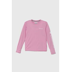 Dětské tričko s dlouhým rukávem Columbia Fork Stream Long Sl růžová barva