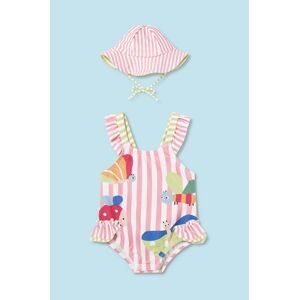 Jednodílné plavky pro miminko Mayoral Newborn růžová barva