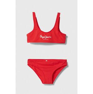 Dvoudílné dětské plavky Pepe Jeans PEPE SC BIKINI SET červená barva