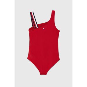 Jednodílné plavky Tommy Hilfiger červená barva