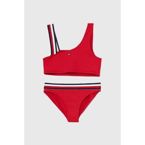 Dvoudílné dětské plavky Tommy Hilfiger červená barva