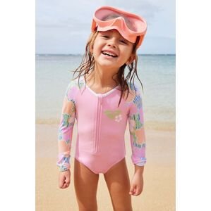 Jednodílné dětské plavky Roxy TINY FLOWERNE růžová barva