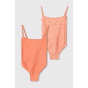 Jednodílné dětské plavky zippy 2-pack oranžová barva