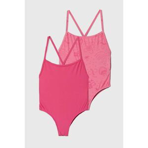 Jednodílné dětské plavky zippy 2-pack růžová barva