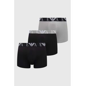 Boxerky Emporio Armani Underwear 3-pack pánské, šedá barva