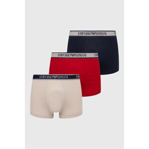 Boxerky Emporio Armani Underwear 3-pack pánské, červená barva