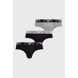 Spodní prádlo Emporio Armani Underwear 3-pack pánské, šedá barva