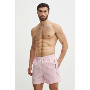 Plavkové šortky Tommy Hilfiger růžová barva, UM0UM03265