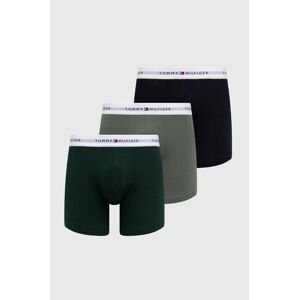 Boxerky Tommy Hilfiger 3-pack pánské, zelená barva, UM0UM02941