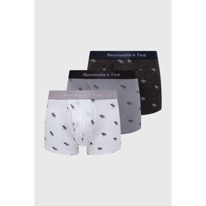 Boxerky Abercrombie & Fitch 3-pack pánské, šedá barva