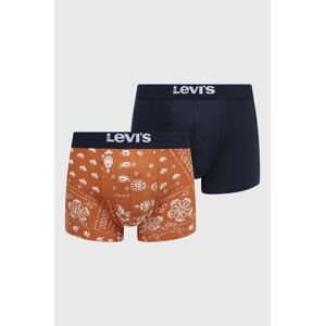 Boxerky Levi's 2-pack pánské, oranžová barva