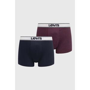Boxerky Levi's 2-pack pánské, fialová barva