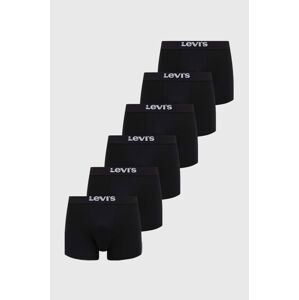 Boxerky Levi's 6-pack pánské, černá barva