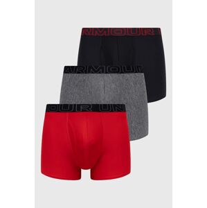 Boxerky Under Armour 3-pack pánské, červená barva