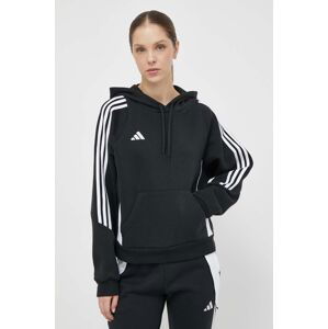 Tréninková mikina adidas Performance Tiro24 černá barva, s kapucí, s aplikací, IJ5607